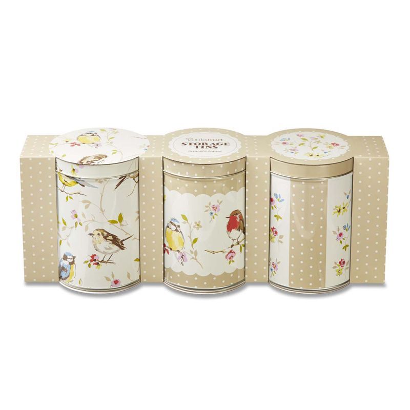 Dawn Chorus Set of 3 Kitchen Storage Tins